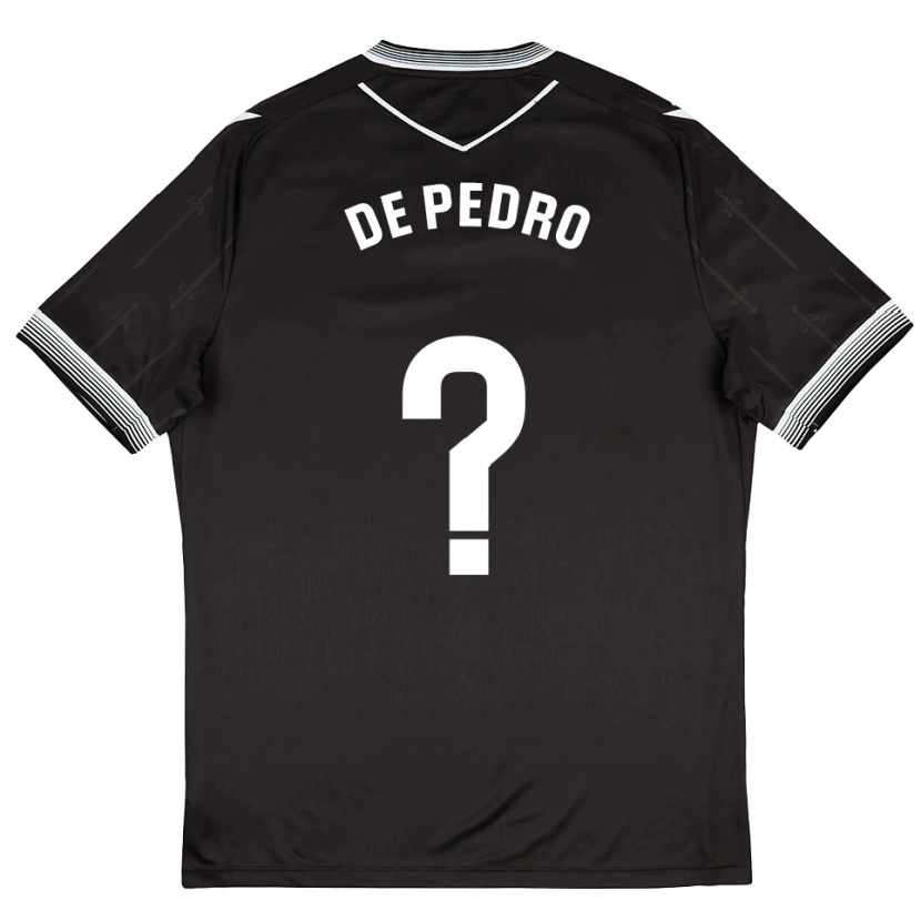 Danxen Niño Camiseta Marc De Pedro #0 Negro Blanco 2ª Equipación 2025/26 La Camisa