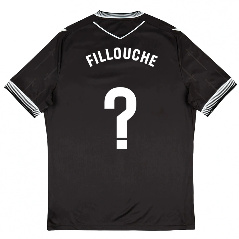 Danxen Niño Camiseta Salvador Fillouche #0 Negro Blanco 2ª Equipación 2025/26 La Camisa
