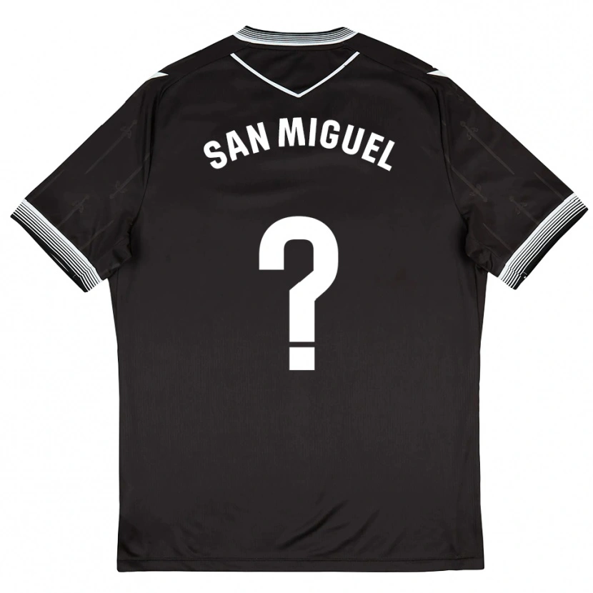 Danxen Niño Camiseta Darío San Miguel #0 Negro Blanco 2ª Equipación 2025/26 La Camisa