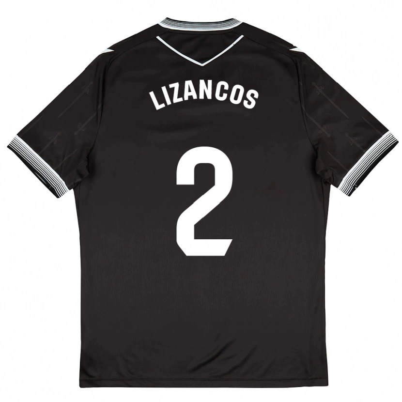 Danxen Niño Camiseta Álex Lizancos #2 Negro Blanco 2ª Equipación 2025/26 La Camisa