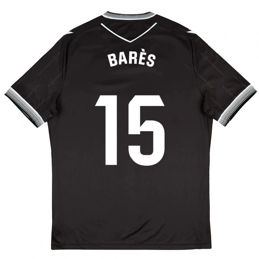 Danxen Niño Camiseta Gabriel Barès #15 Negro Blanco 2ª Equipación 2025/26 La Camisa