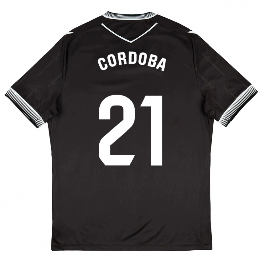 Danxen Niño Camiseta Iñigo Córdoba #21 Negro Blanco 2ª Equipación 2025/26 La Camisa
