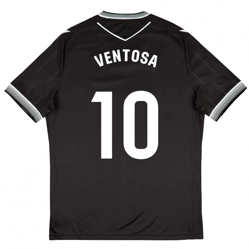Danxen Niño Camiseta Ethan Ventosa #10 Negro Blanco 2ª Equipación 2025/26 La Camisa