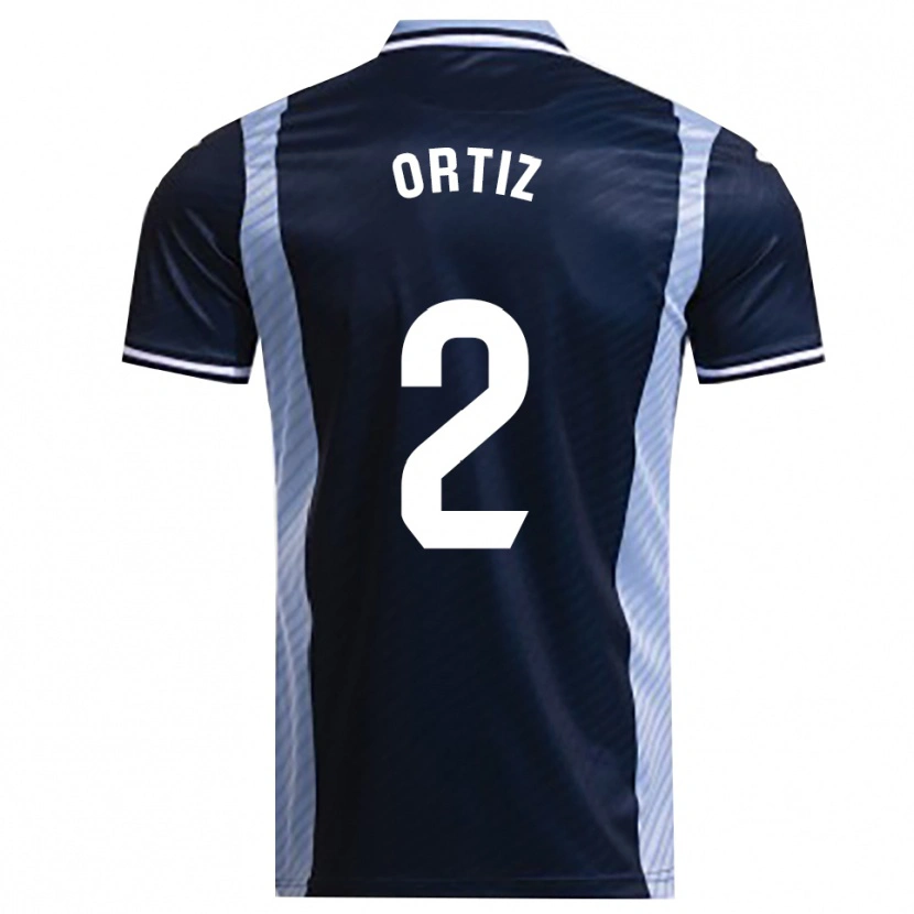 Danxen Niño Camiseta Pedro Ortiz #2 Azul Marino Celeste 2ª Equipación 2025/26 La Camisa