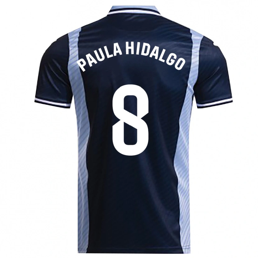Danxen Niño Camiseta Paula Hidalgo Gutiérrez #8 Azul Marino Celeste 2ª Equipación 2025/26 La Camisa