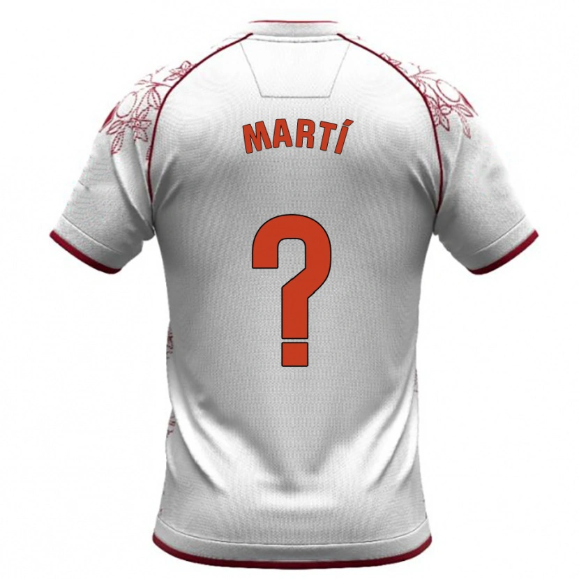 Danxen Niño Camiseta Álvaro Martí #0 Blanco Burdeos 2ª Equipación 2025/26 La Camisa