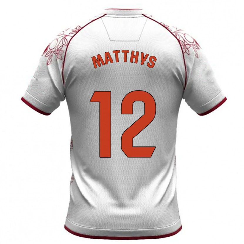 Danxen Niño Camiseta Romain Matthys #12 Blanco Burdeos 2ª Equipación 2025/26 La Camisa