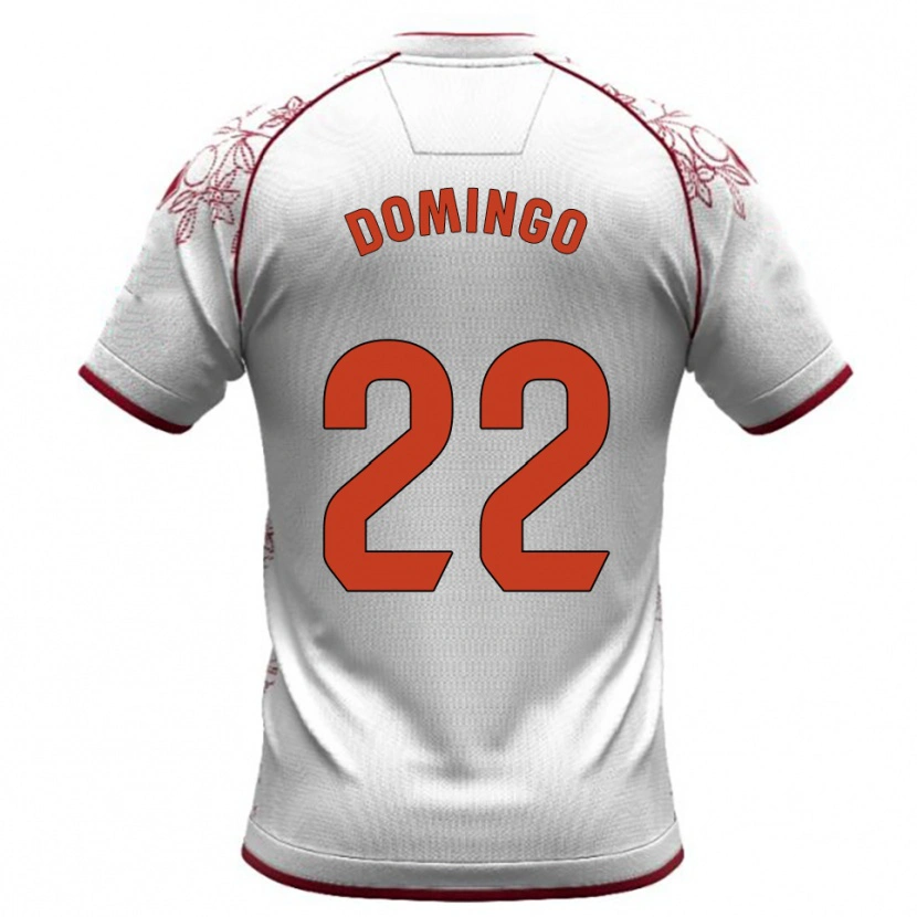 Danxen Niño Camiseta Jorge Domingo #22 Blanco Burdeos 2ª Equipación 2025/26 La Camisa
