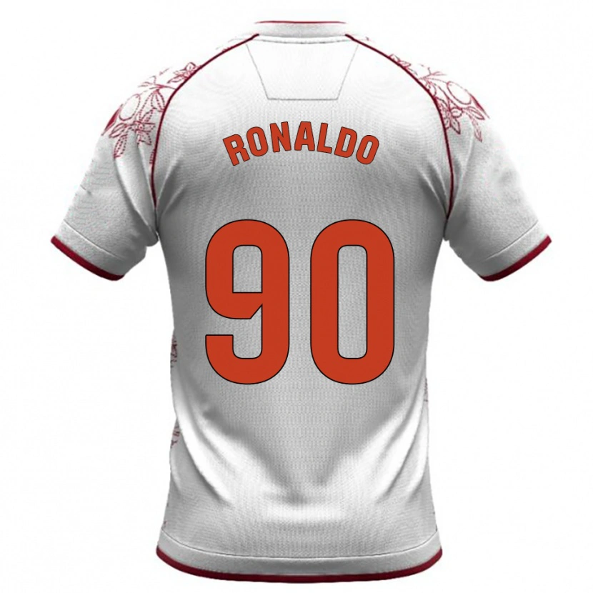 Danxen Niño Camiseta Ronaldo #90 Blanco Burdeos 2ª Equipación 2025/26 La Camisa