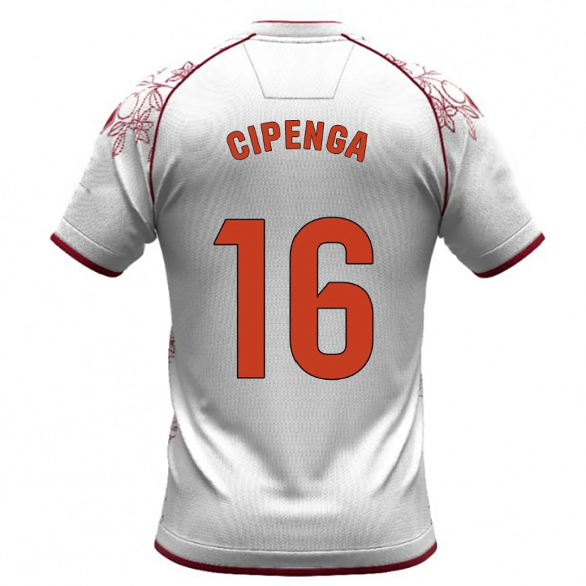 Danxen Niño Camiseta Brian Cipenga #16 Blanco Burdeos 2ª Equipación 2025/26 La Camisa