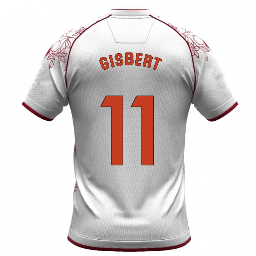 Danxen Niño Camiseta Enric Gisbert #11 Blanco Burdeos 2ª Equipación 2025/26 La Camisa