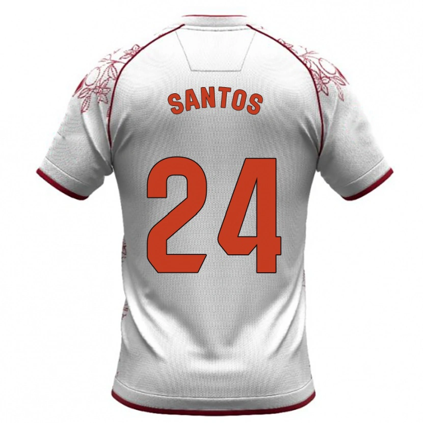 Danxen Niño Camiseta Saúl Santos #24 Blanco Burdeos 2ª Equipación 2025/26 La Camisa