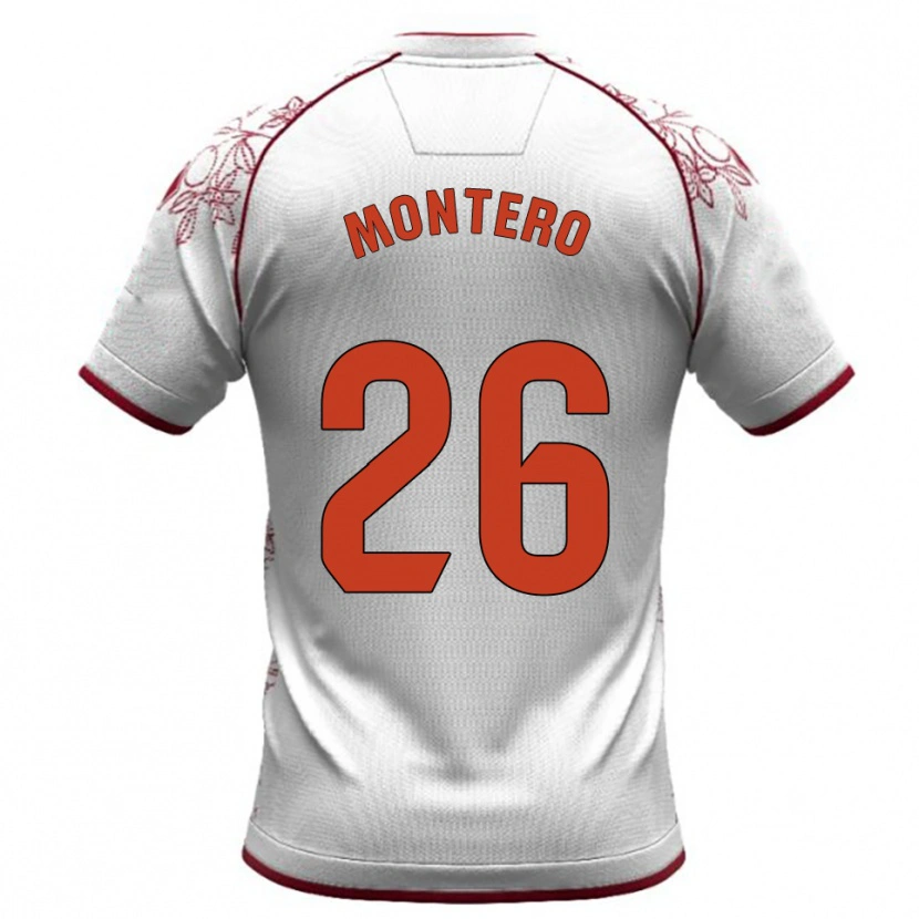 Danxen Niño Camiseta Marcos Montero #26 Blanco Burdeos 2ª Equipación 2025/26 La Camisa