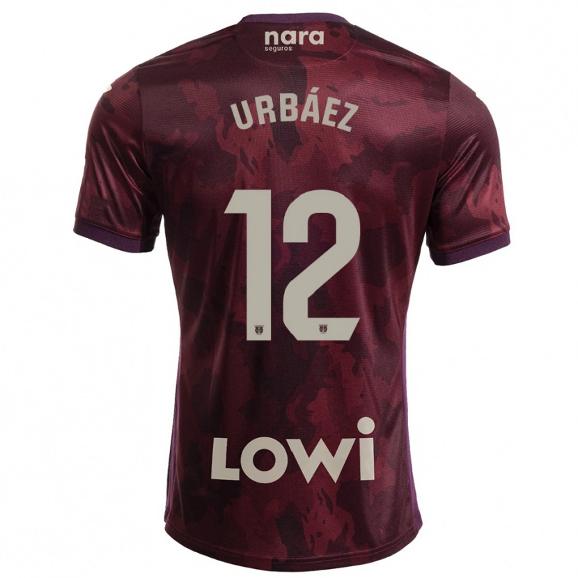 Danxen Niño Camiseta Joao Urbáez #12 Burdeos Blanco 2ª Equipación 2025/26 La Camisa