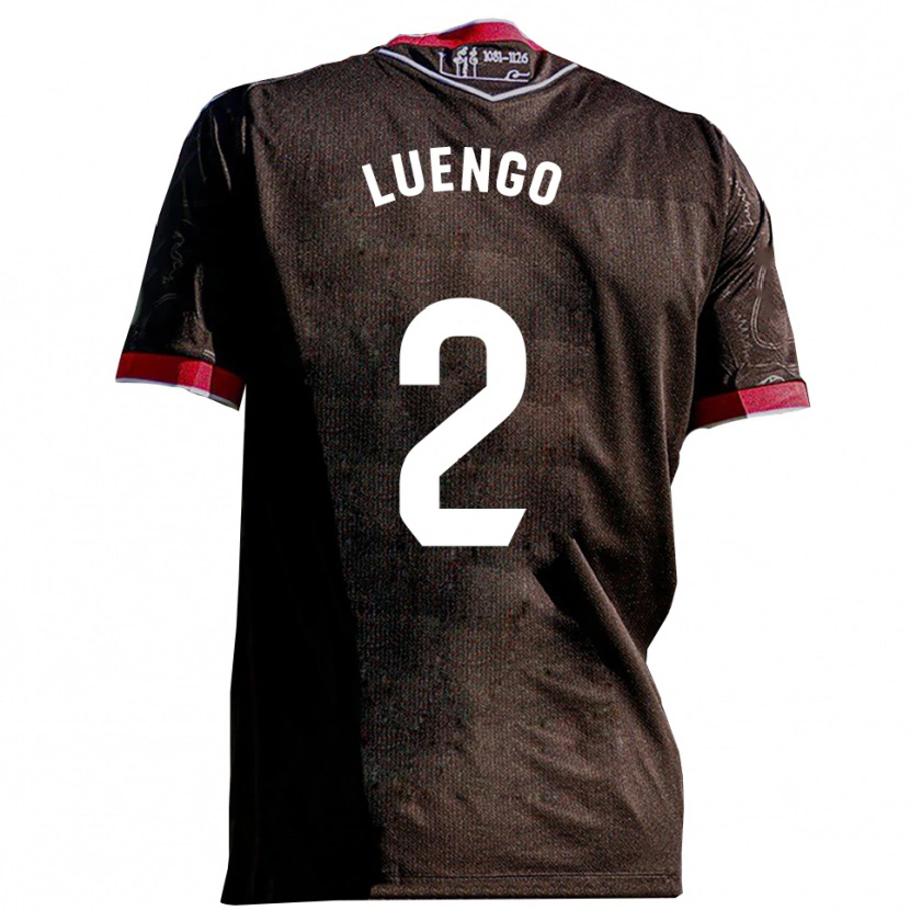 Danxen Niño Camiseta Carlos Luengo #2 Negro Rojo 2ª Equipación 2025/26 La Camisa