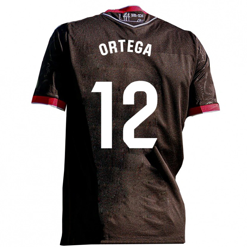 Danxen Niño Camiseta Guzmán Ortega #12 Negro Rojo 2ª Equipación 2025/26 La Camisa