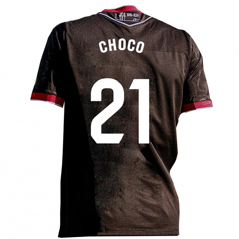 Danxen Niño Camiseta Álvaro Choco #21 Negro Rojo 2ª Equipación 2025/26 La Camisa