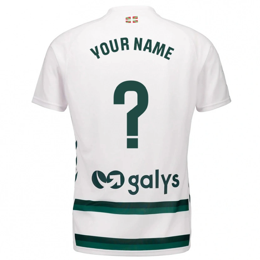 Danxen Niño Camiseta Su Nombre #0 Blanco Verde 2ª Equipación 2025/26 La Camisa