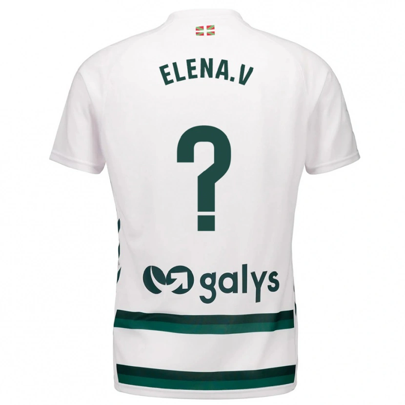 Danxen Niño Camiseta Elena Valej Montañés #0 Blanco Verde 2ª Equipación 2025/26 La Camisa