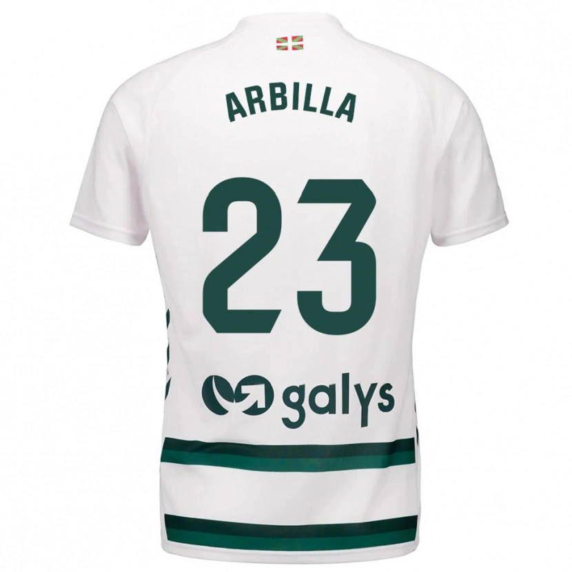 Danxen Niño Camiseta Anaitz Arbilla #23 Blanco Verde 2ª Equipación 2025/26 La Camisa