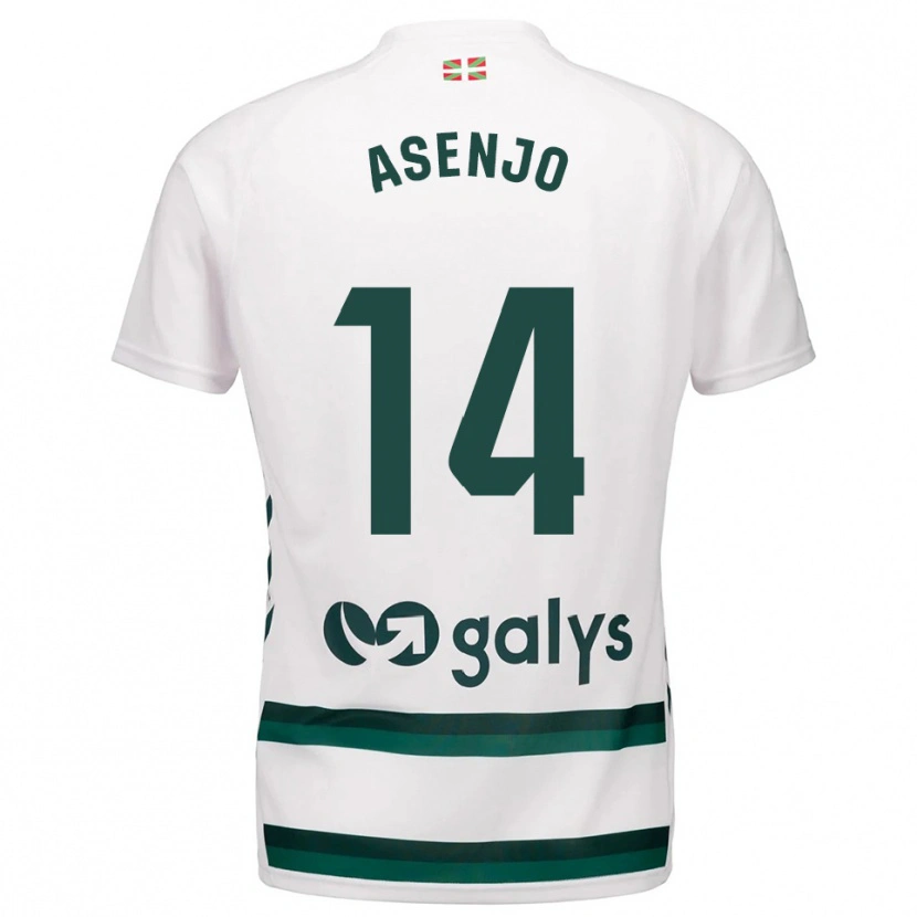 Danxen Niño Camiseta Ibai Asenjo #14 Blanco Verde 2ª Equipación 2025/26 La Camisa