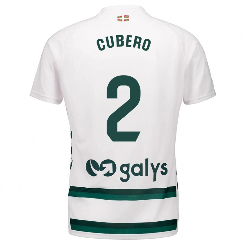 Danxen Niño Camiseta Sergio Cubero #2 Blanco Verde 2ª Equipación 2025/26 La Camisa