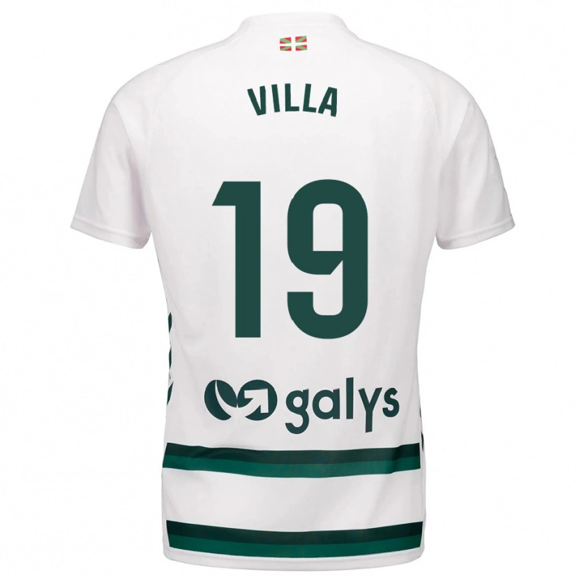 Danxen Niño Camiseta Toni Villa #19 Blanco Verde 2ª Equipación 2025/26 La Camisa