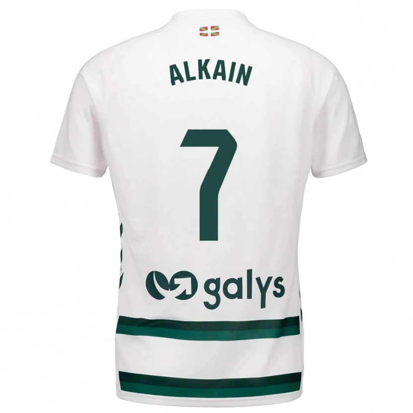 Danxen Niño Camiseta Xeber Alkain #7 Blanco Verde 2ª Equipación 2025/26 La Camisa