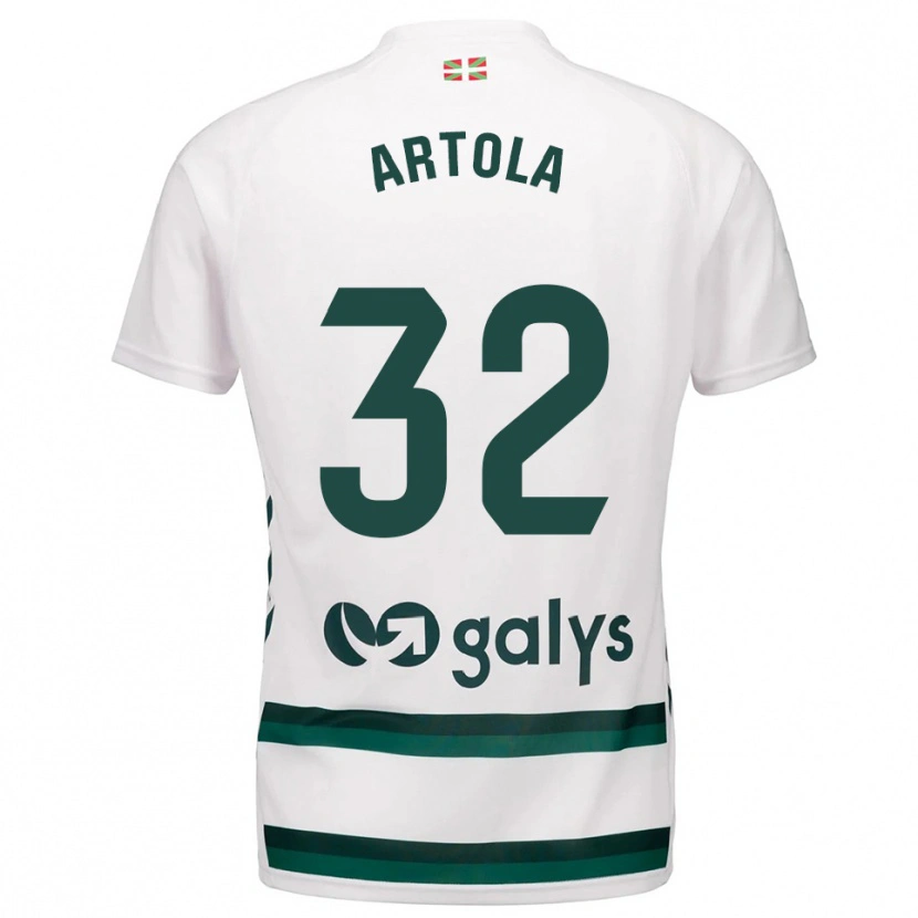 Danxen Niño Camiseta Iurgi Artola #32 Blanco Verde 2ª Equipación 2025/26 La Camisa