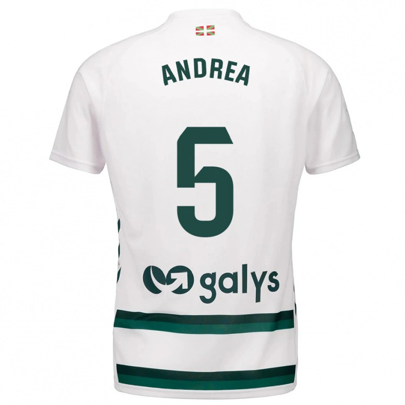 Danxen Niño Camiseta Andrea Sierra Larrauri #5 Blanco Verde 2ª Equipación 2025/26 La Camisa