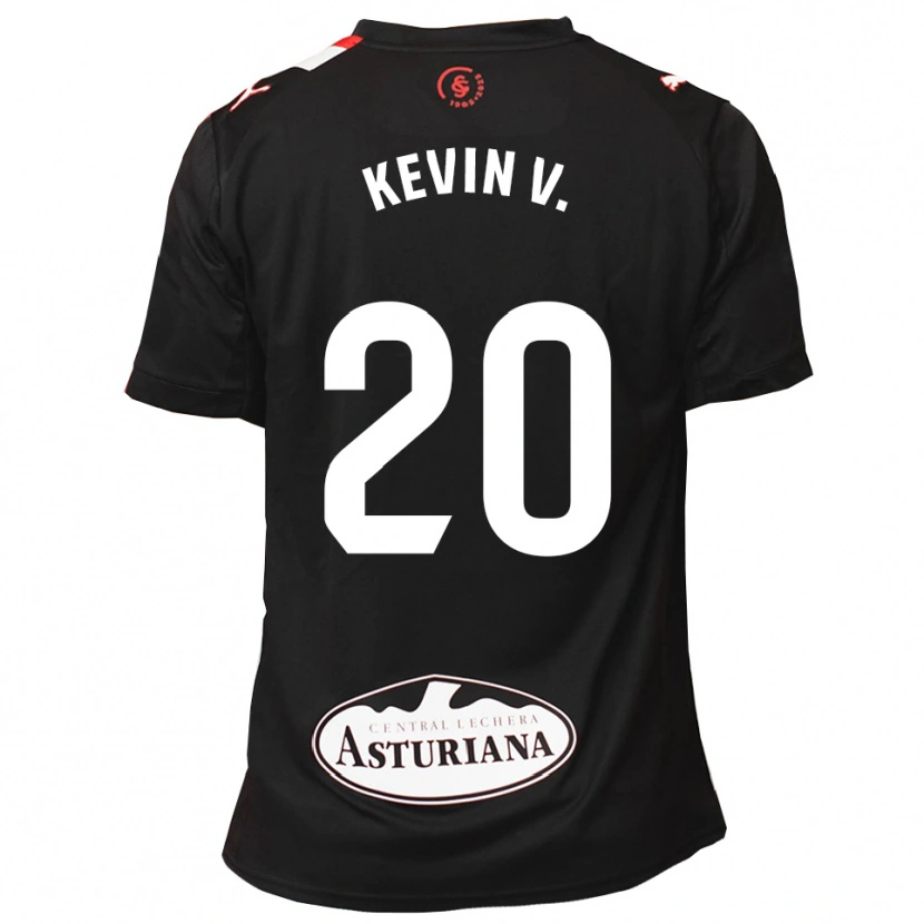 Danxen Niño Camiseta Kevin Vázquez #20 Negro Blanco 2ª Equipación 2025/26 La Camisa