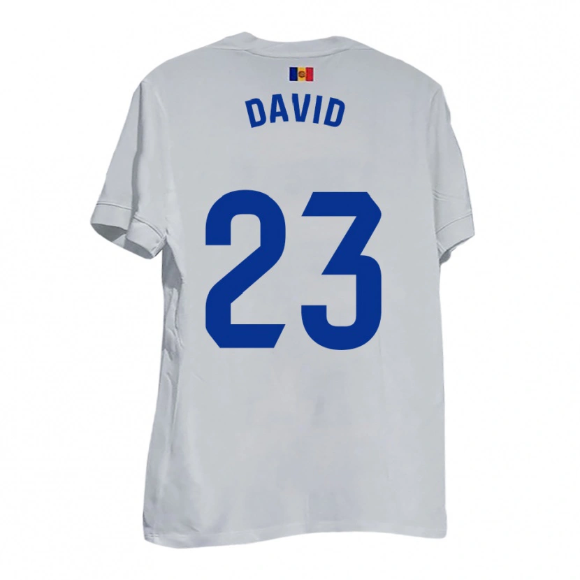 Danxen Niño Camiseta David De La Fuente #23 Blanco Amarillo Azul 2ª Equipación 2025/26 La Camisa
