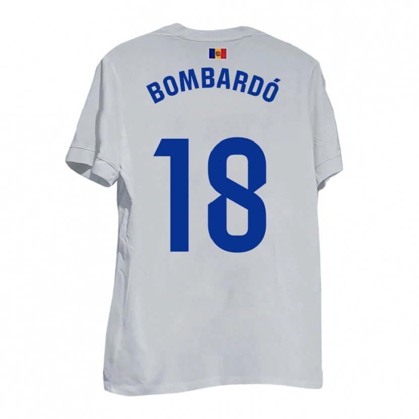 Danxen Niño Camiseta Marc Bombardó #18 Blanco Amarillo Azul 2ª Equipación 2025/26 La Camisa