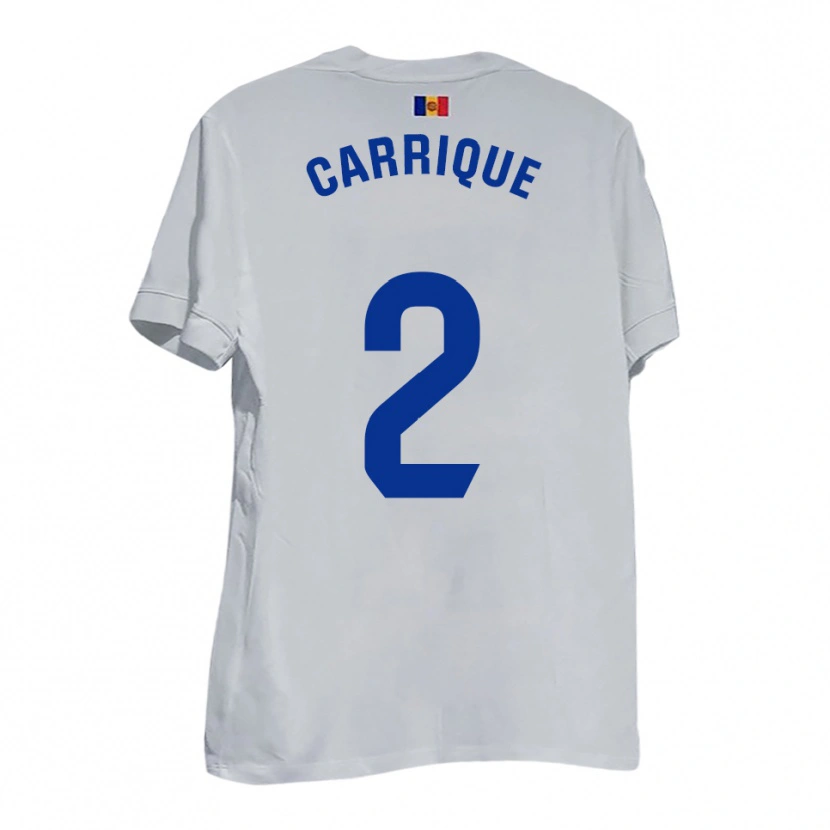 Danxen Niño Camiseta Thomas Carrique #2 Blanco Amarillo Azul 2ª Equipación 2025/26 La Camisa
