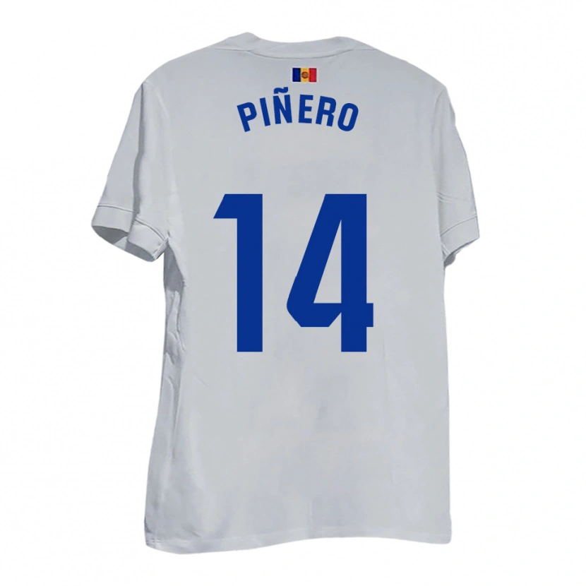Danxen Niño Camiseta Roger Piñero #14 Blanco Amarillo Azul 2ª Equipación 2025/26 La Camisa