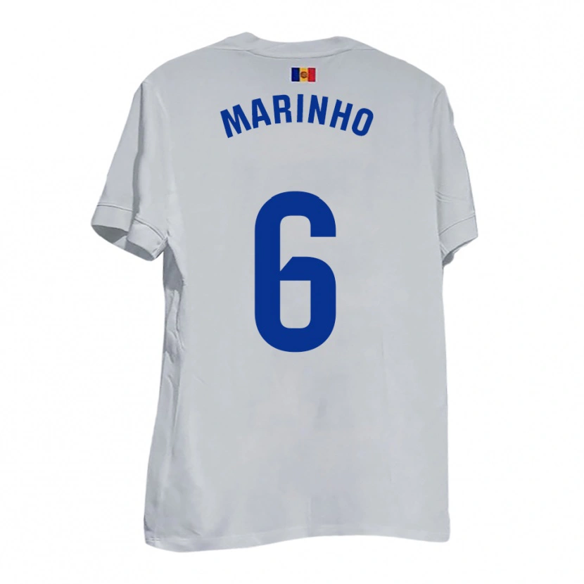 Danxen Niño Camiseta Tozé Marinho #6 Blanco Amarillo Azul 2ª Equipación 2025/26 La Camisa