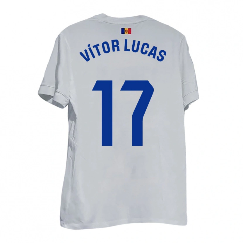 Danxen Niño Camiseta Bruno Vítor Lucas #17 Blanco Amarillo Azul 2ª Equipación 2025/26 La Camisa