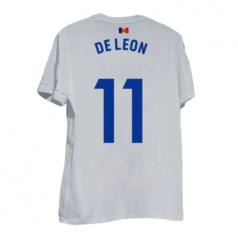 Danxen Niño Camiseta Lautaro De León #11 Blanco Amarillo Azul 2ª Equipación 2025/26 La Camisa
