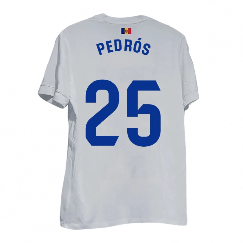 Danxen Niño Camiseta Isaac Pedrós #25 Blanco Amarillo Azul 2ª Equipación 2025/26 La Camisa