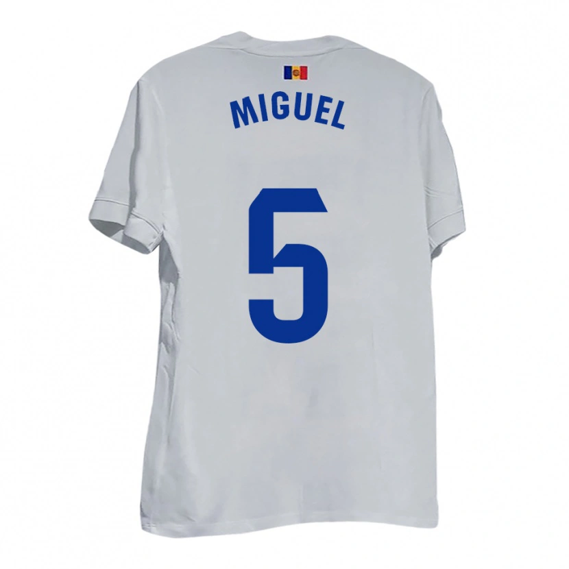 Danxen Niño Camiseta Carlos Miguel #5 Blanco Amarillo Azul 2ª Equipación 2025/26 La Camisa