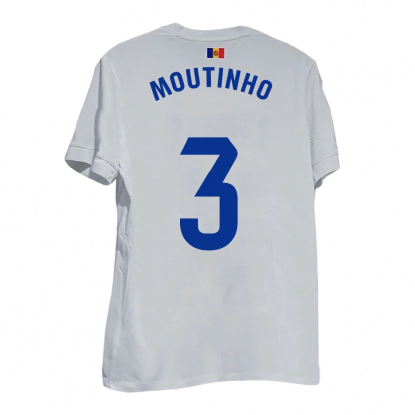Danxen Niño Camiseta Joel Moutinho #3 Blanco Amarillo Azul 2ª Equipación 2025/26 La Camisa