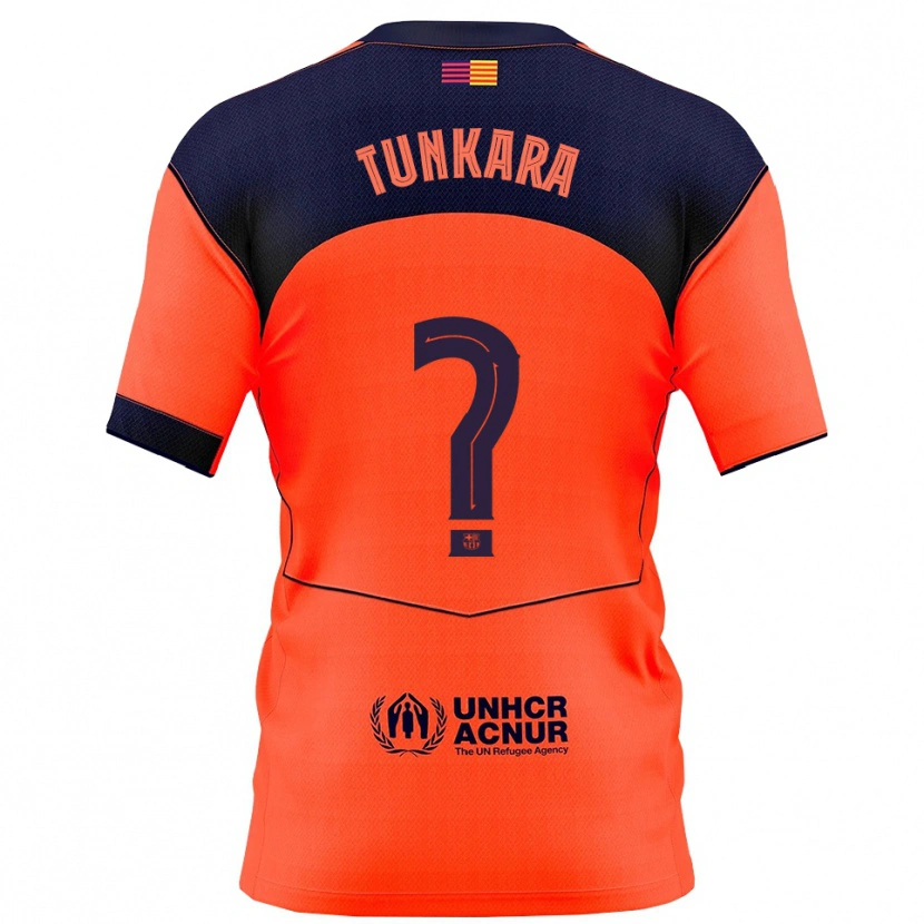 Danxen Niño Camiseta Ebrima Tunkara #0 Naranja Marino Equipación Tercera 2025/26 La Camisa
