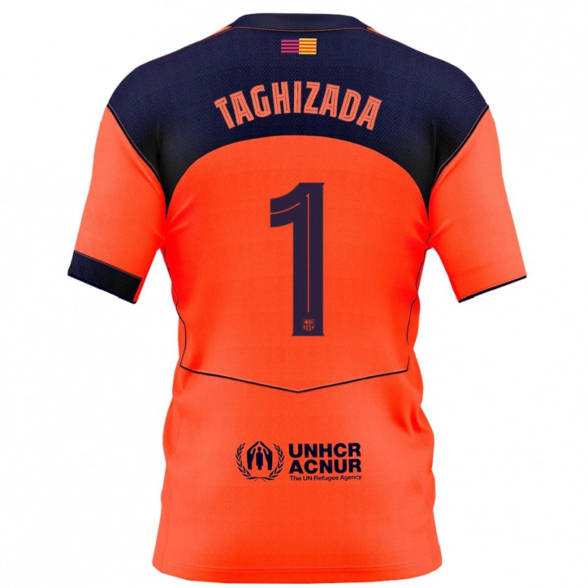 Danxen Niño Camiseta Eldar Taghizada #1 Naranja Marino Equipación Tercera 2025/26 La Camisa