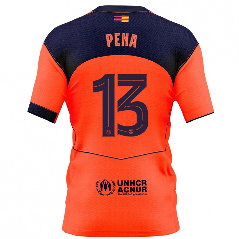 Danxen Niño Camiseta Iñaki Peña #13 Naranja Marino Equipación Tercera 2025/26 La Camisa