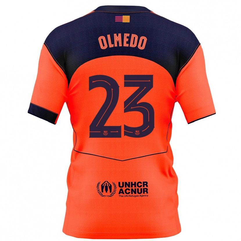 Danxen Niño Camiseta Alexis Olmedo #23 Naranja Marino Equipación Tercera 2025/26 La Camisa