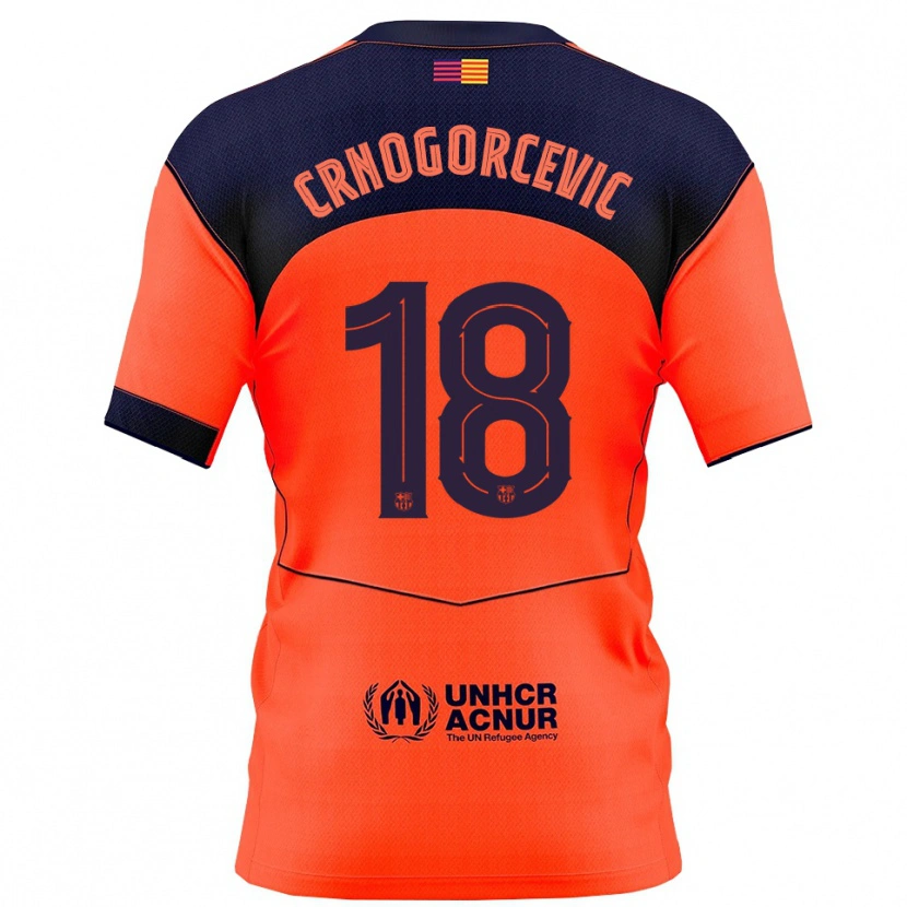 Danxen Niño Camiseta Ana-Maria Crnogorcevic #18 Naranja Marino Equipación Tercera 2025/26 La Camisa