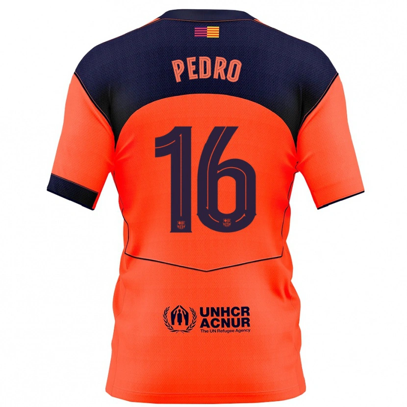 Danxen Niño Camiseta Pedro Rodríguez #16 Naranja Marino Equipación Tercera 2025/26 La Camisa