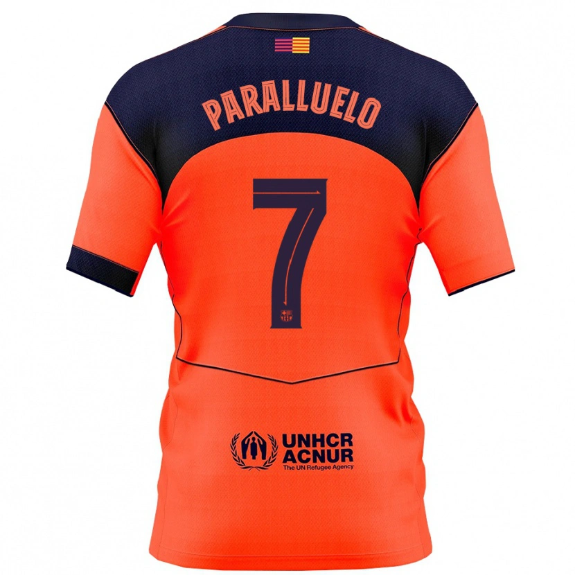 Danxen Niño Camiseta Salma Paralluelo #7 Naranja Marino Equipación Tercera 2025/26 La Camisa