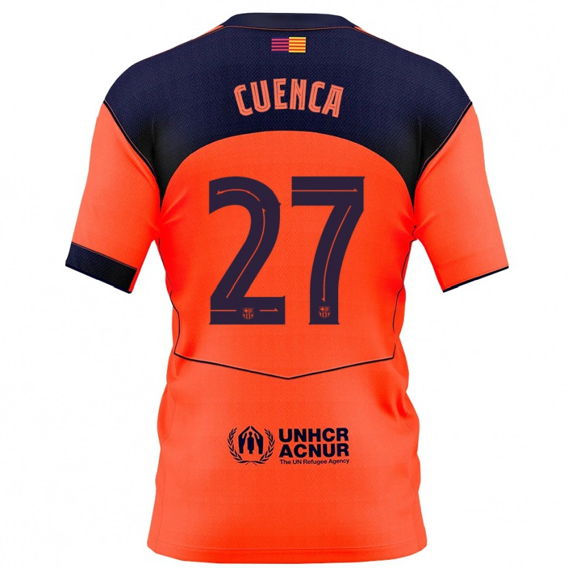 Danxen Niño Camiseta Andrés Cuenca #27 Naranja Marino Equipación Tercera 2025/26 La Camisa