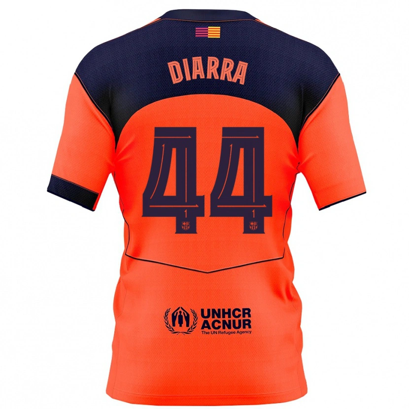 Danxen Niño Camiseta Ibrahim Diarra #44 Naranja Marino Equipación Tercera 2025/26 La Camisa